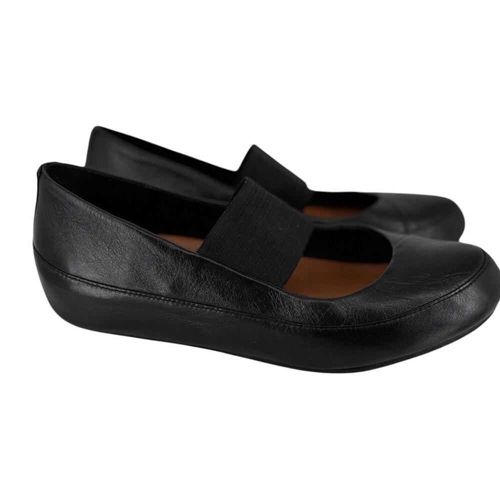 Fit Flop Due Mary Jane Shoes Womens Size EU 41 US 9.5 Black Leather Minimalist